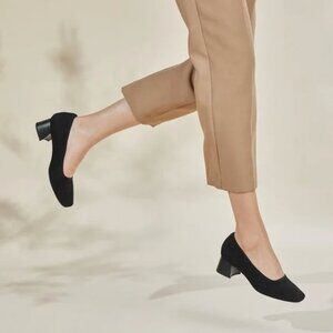 Vivaia Melody 2.0 Square Toe Chunky Heels High Heeled Pumps Shoes Black Size 10